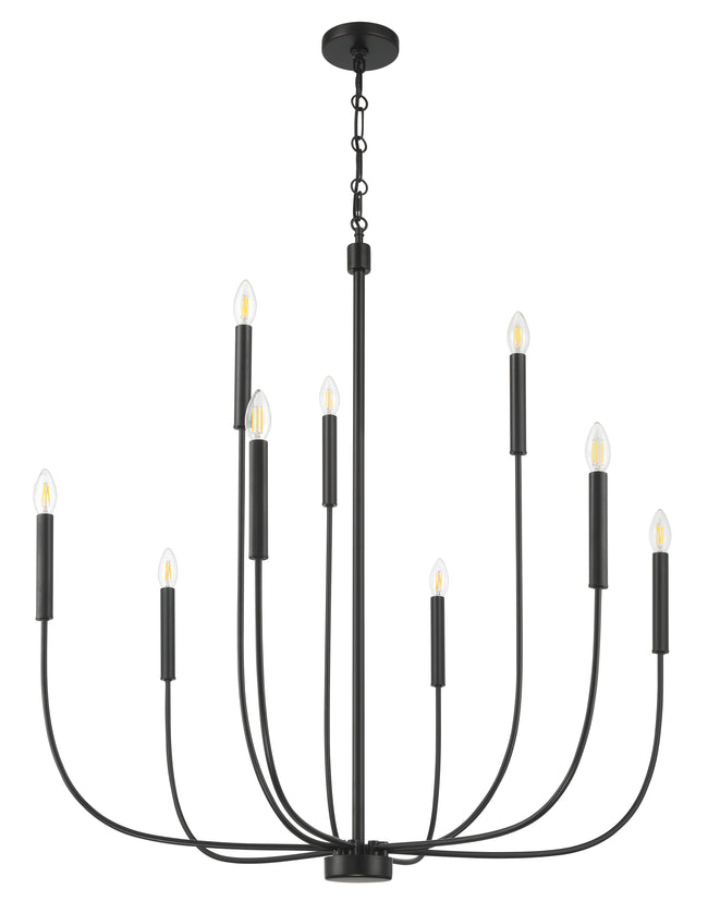 59829-FB - Traci 9 Light 37" Wide Chandelier - Flat Black