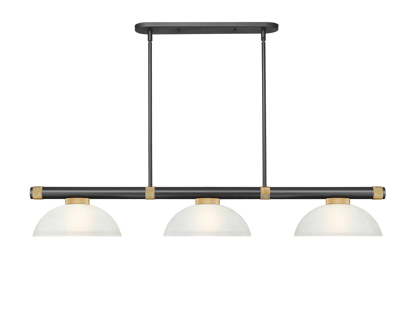 3050-3MB-RB-DWL14 - Vanguard 3 Light 58" Billiard - Matte Black / Rubbed Brass