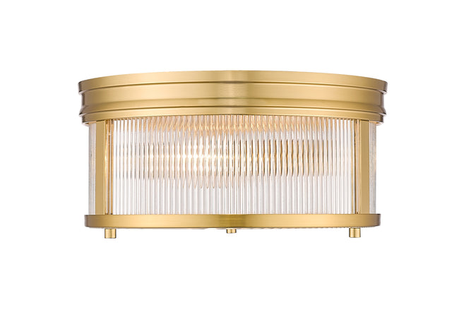 7504FR13-MGLD - Carnaby 2 Light Flush 13" Mount - Modern Gold