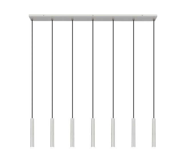 919MP12-7L-BN-LED - Forest 7 Light Linear 54" Chandelier - Brushed Nickel