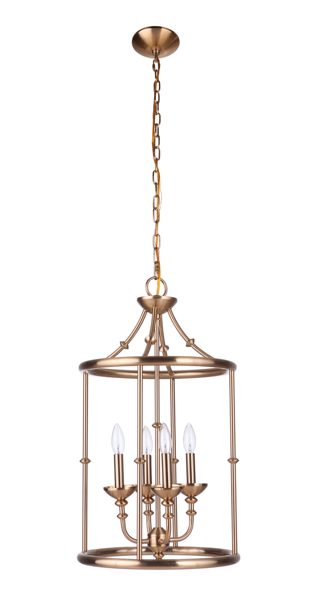 53734-SB - Marlowe 4 Light 15" Wide Foyer Light - Satin Brass