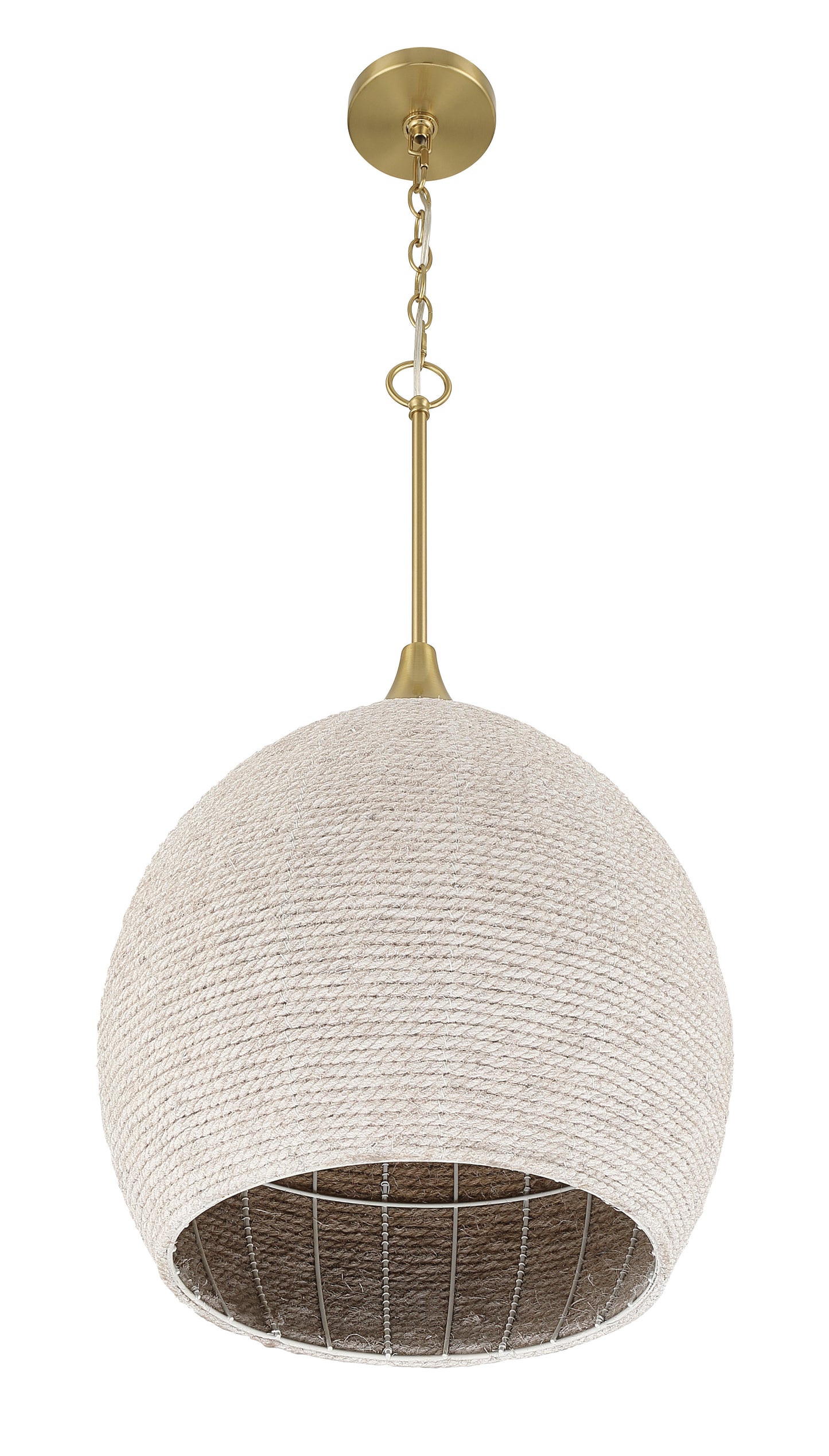 61391W-SB - Keira 1 Light 16" Wide Pendant - Satin Brass