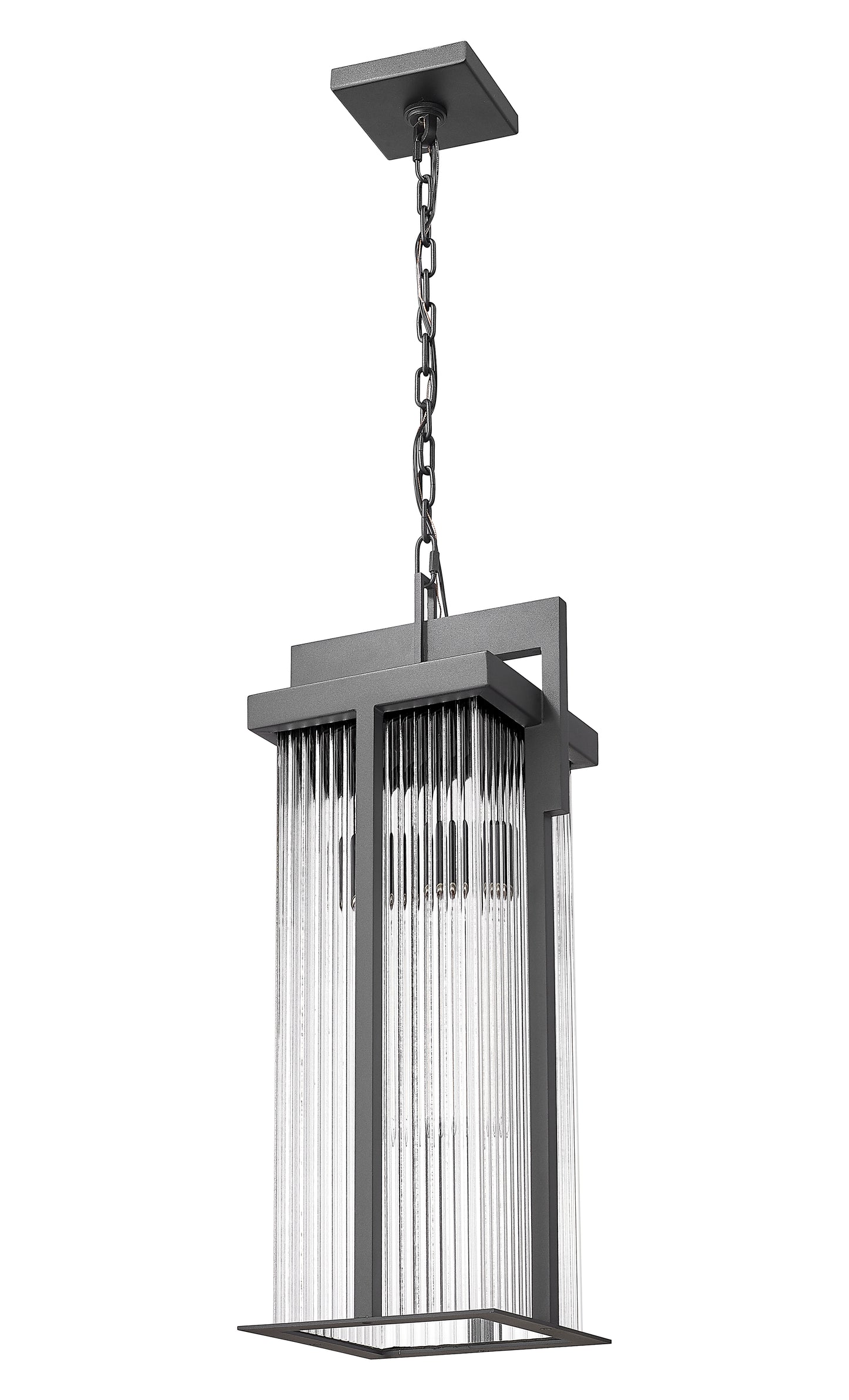 5031CHB-BK - Fortis 2 Light Outdoor Chain Mount Ceiling 24" Fixture - Sand Black