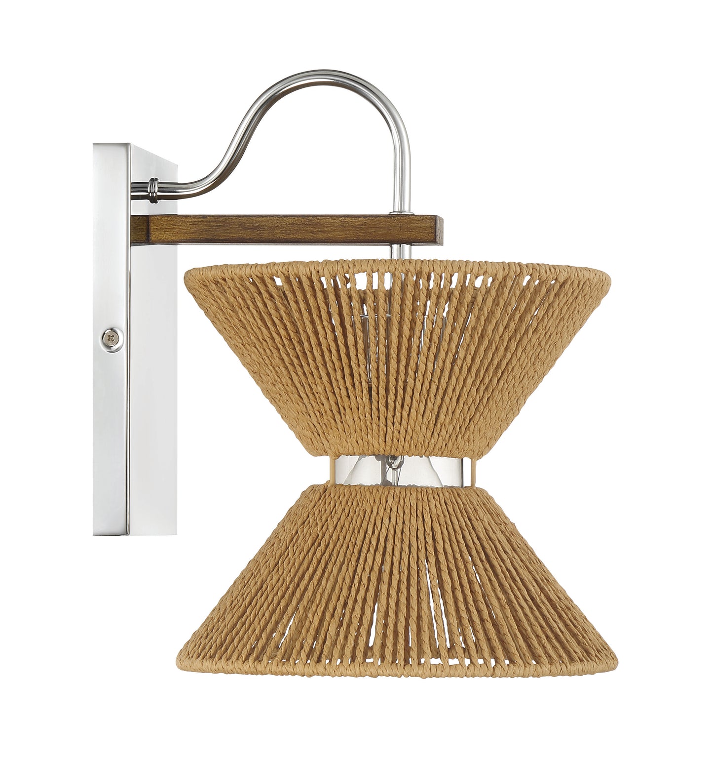 58561-CHWAL - Serena 1 Light 12.13" High Wall Sconce - Chrome / Walnut