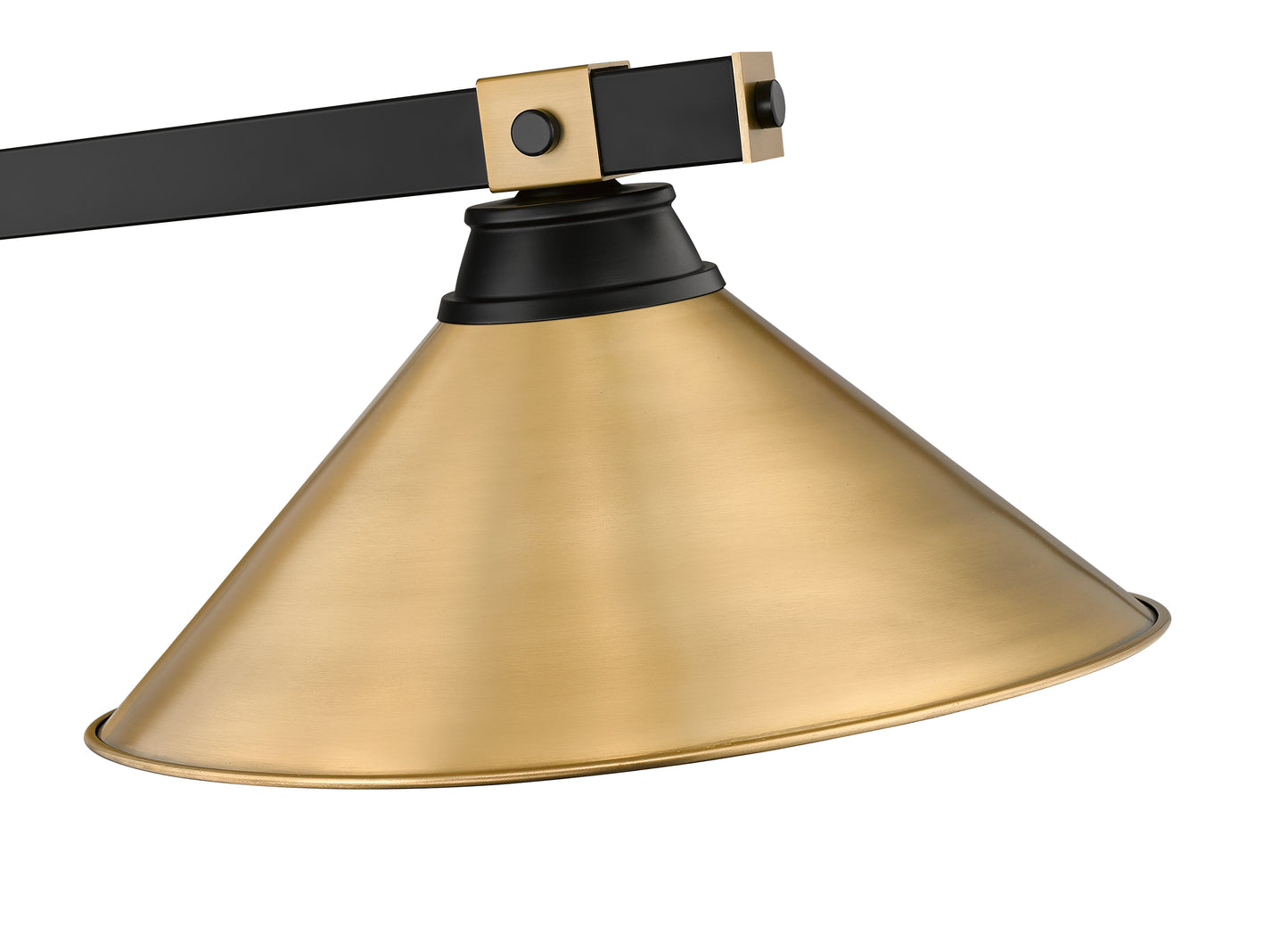1955-3MB-RB-RB15 - Bronte 3 Light 54" Billiard - Matte Black / Rubbed Brass