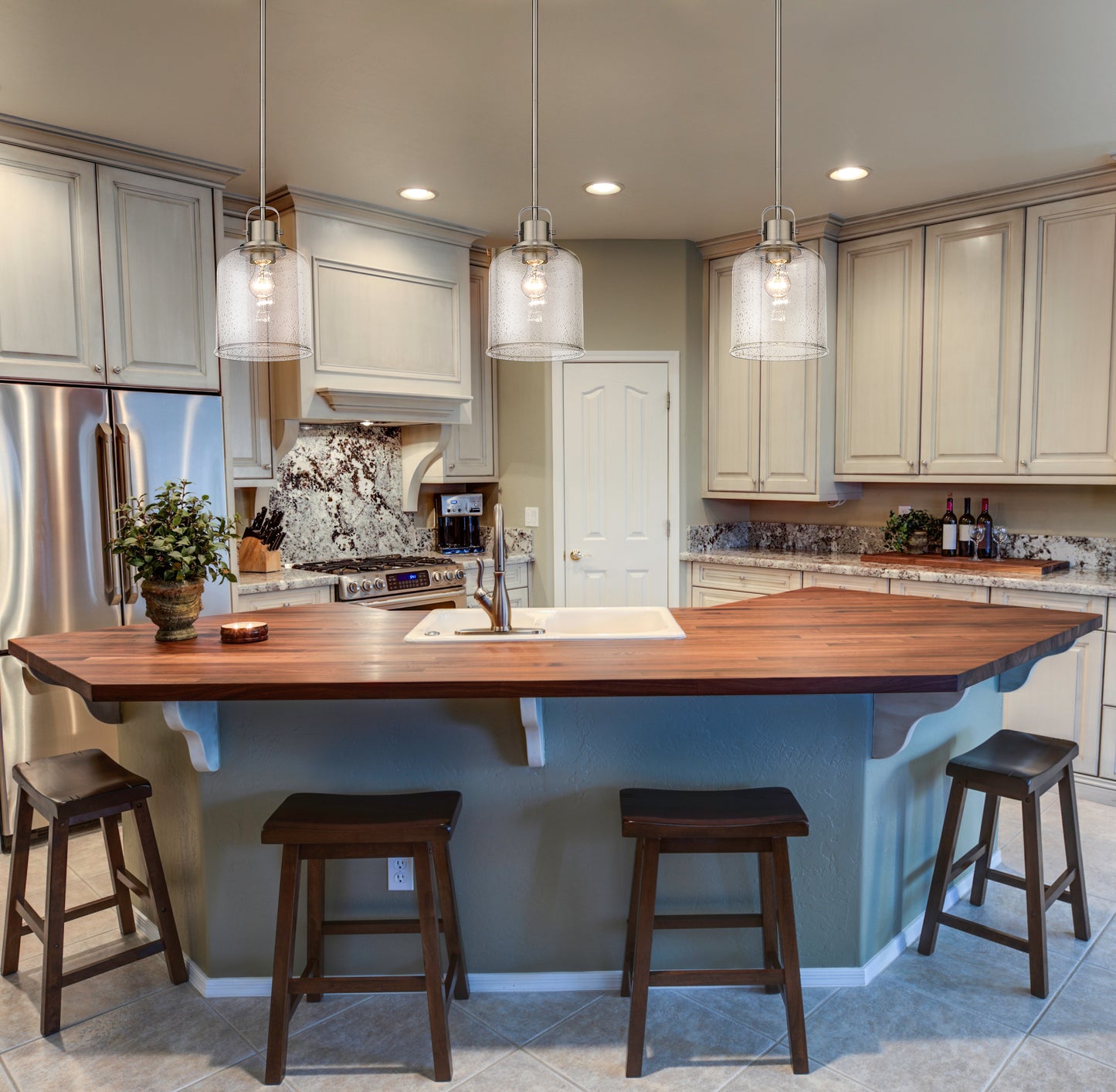 340P8-BN - Kinsley 1 Light 8" Pendant - Brushed Nickel
