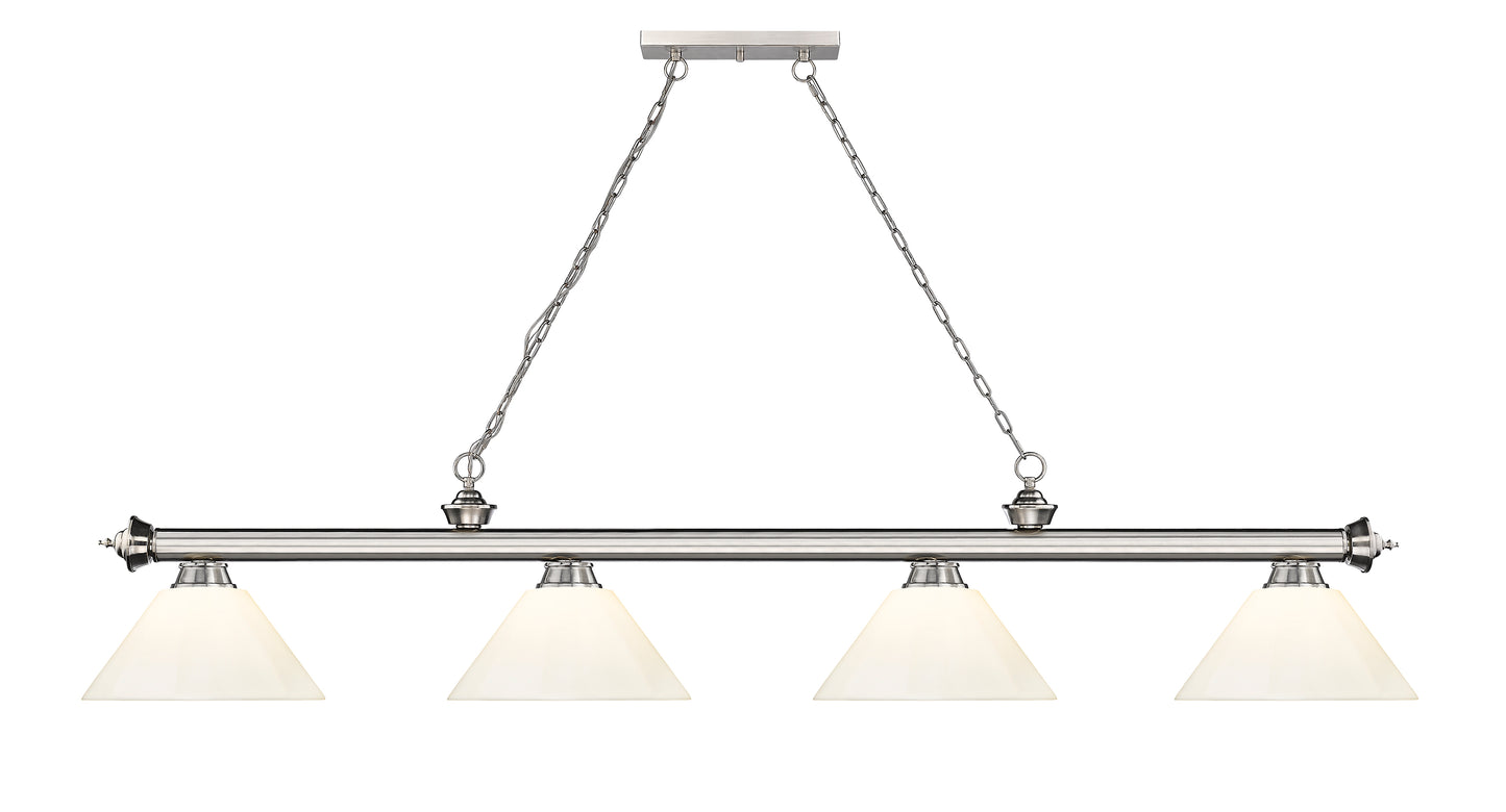 2306-4BN-PWH - Cordon 4 Light 81" Billiard - Brushed Nickel
