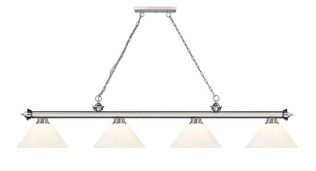 2306-4BN-PWH - Cordon 4 Light 81" Billiard - Brushed Nickel