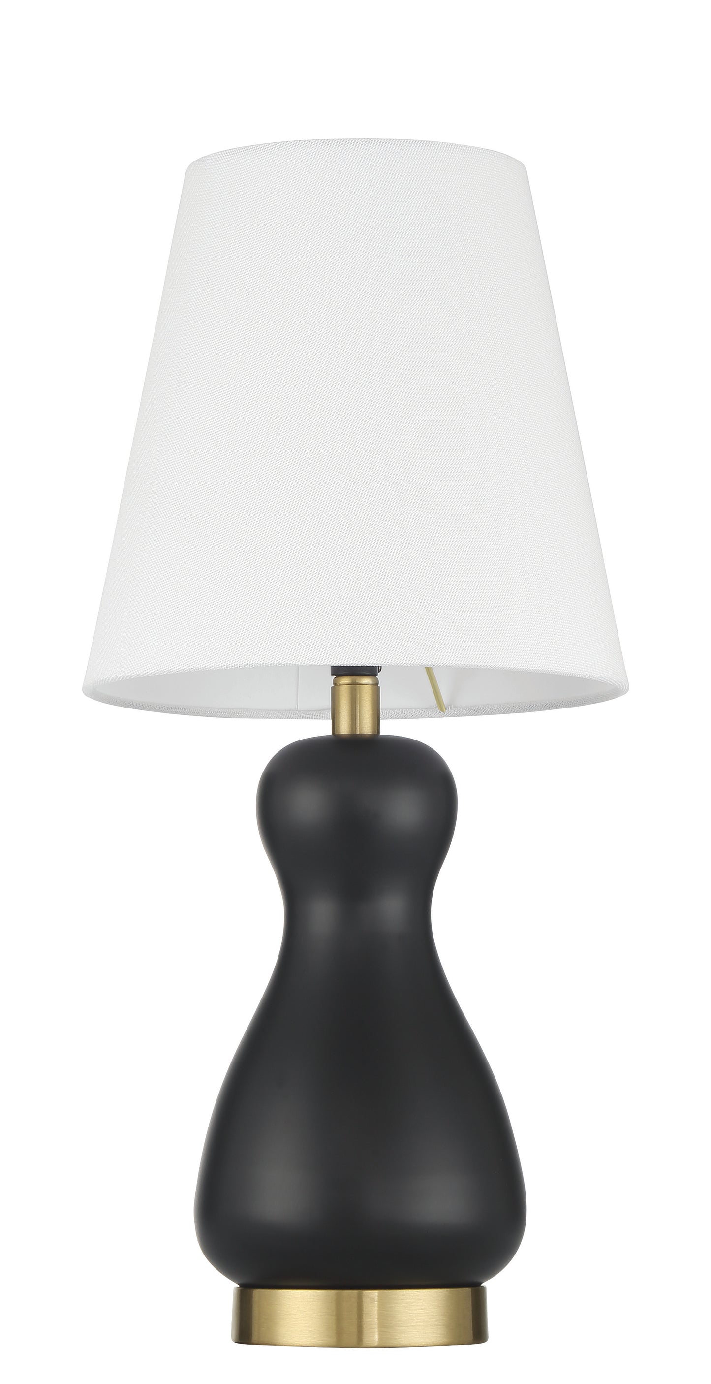 87020FBSB-T - Gloria 1 Light 18" High Table Lamp - Flat Black / Satin Brass