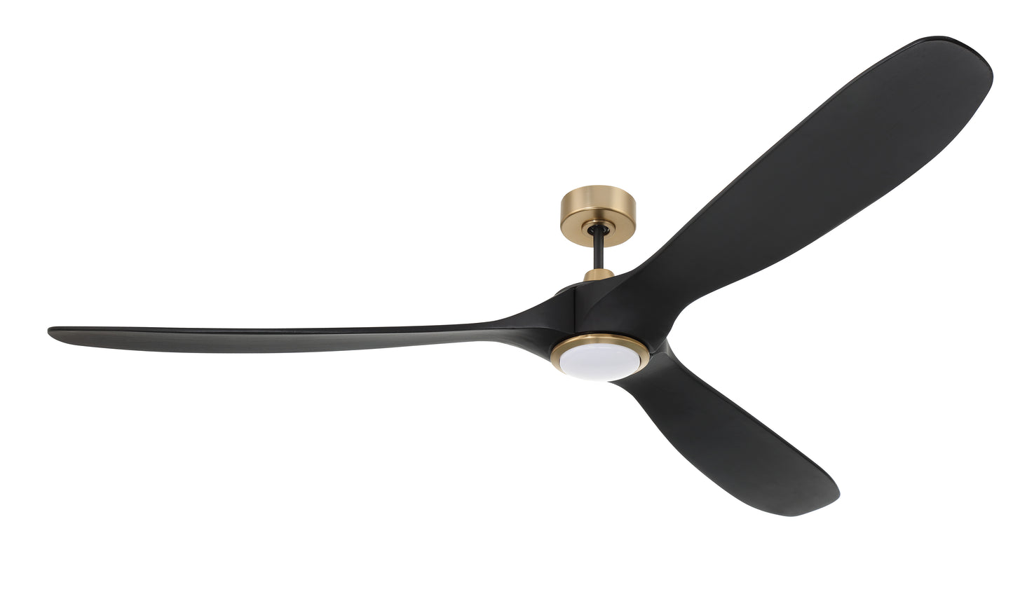 EVY72FBSB3-NWF - Envy 72" Ceiling Fan no Wifi 72" 3 Blade Ceiling Fan with Light Kit - Flat Black / Satin Brass