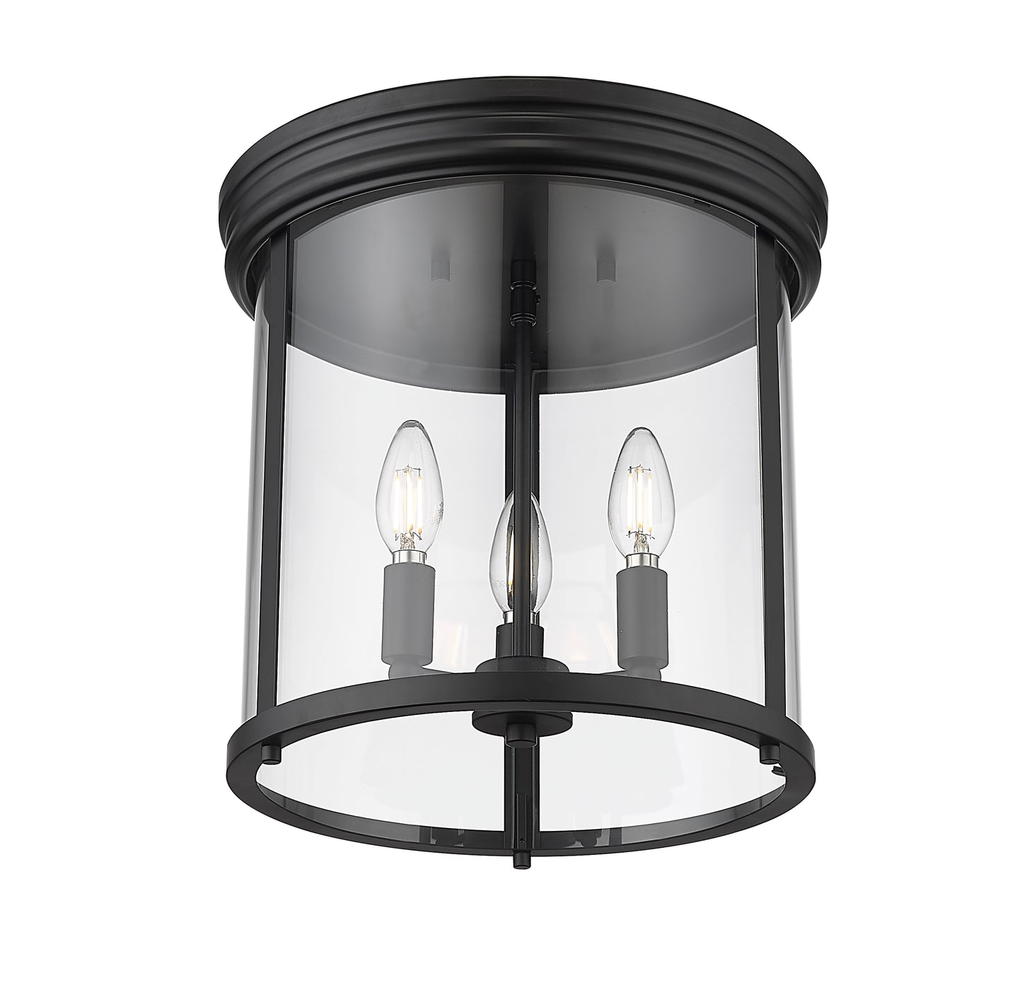 742F13-MB - Thayer 3 Light Flush 13" Mount - Matte Black