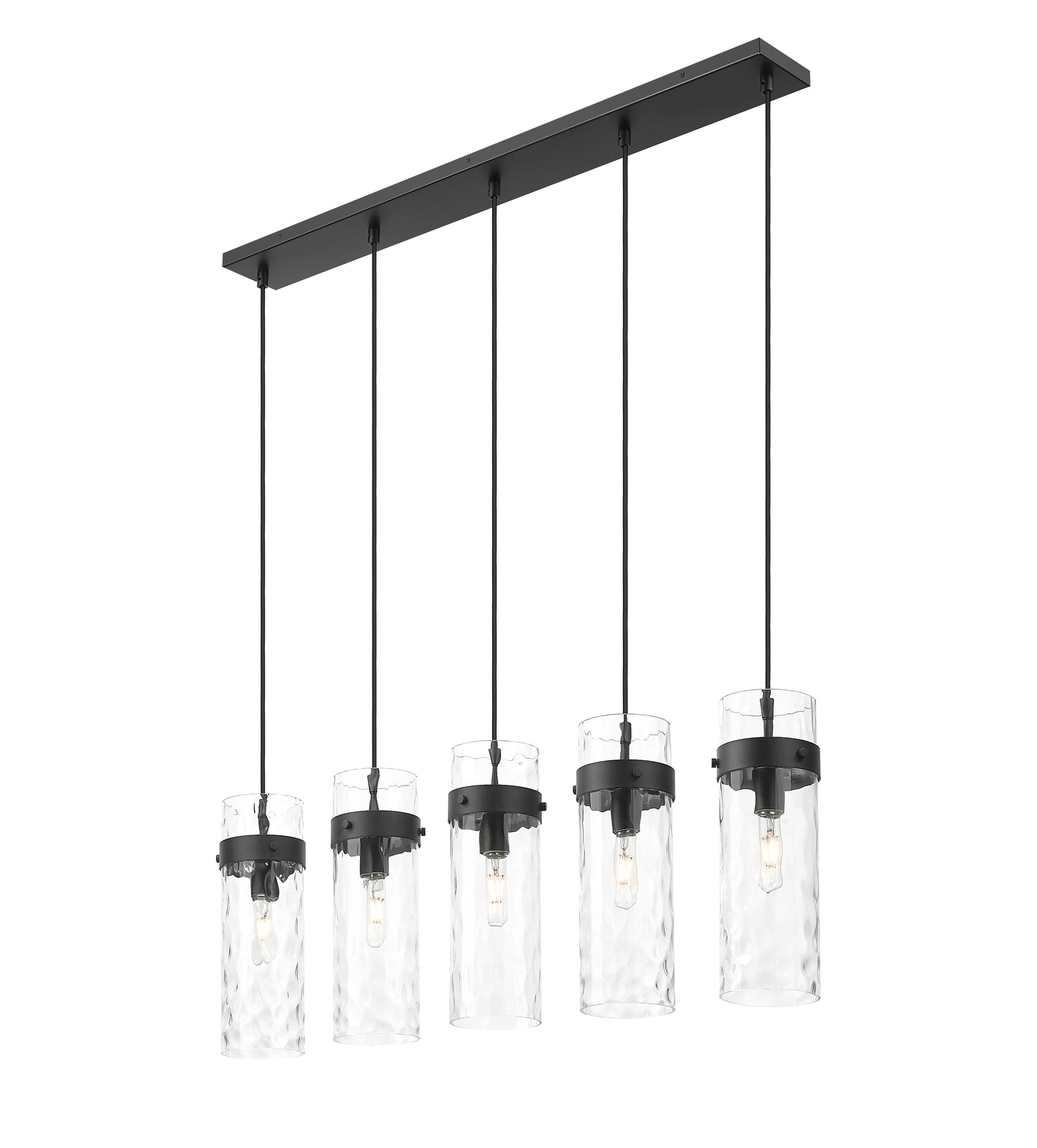 7002P5-5L-MB - Fontaine 5 Light Linear 44" Chandelier - Matte Black