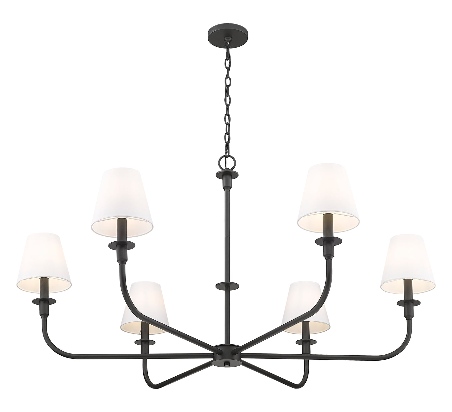 3049-45MB - Tova 6 Light 49" Chandelier - Matte Black