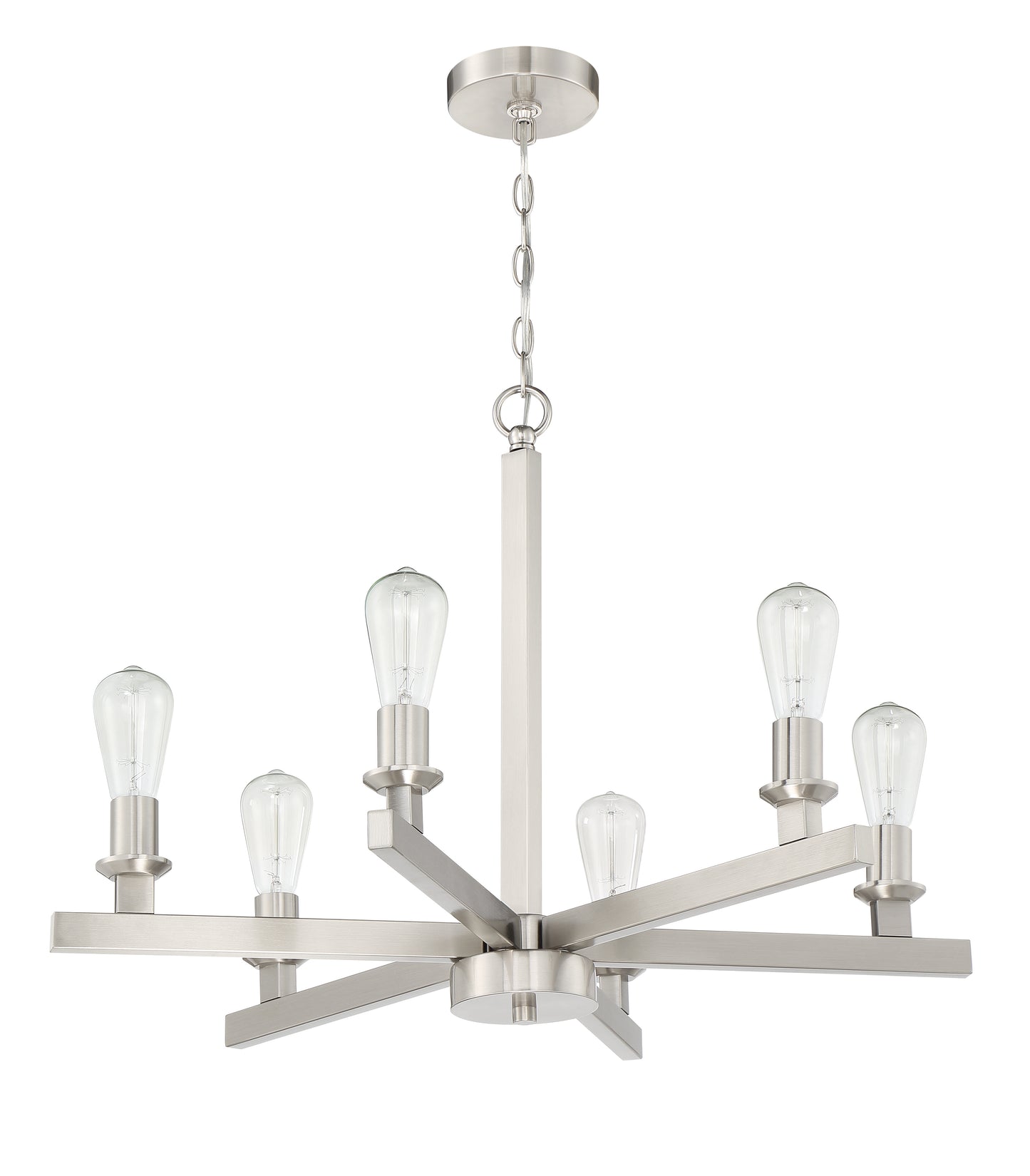 53126-BNK - Chicago 6 Light 30" Wide Chandelier - Brushed Nickel