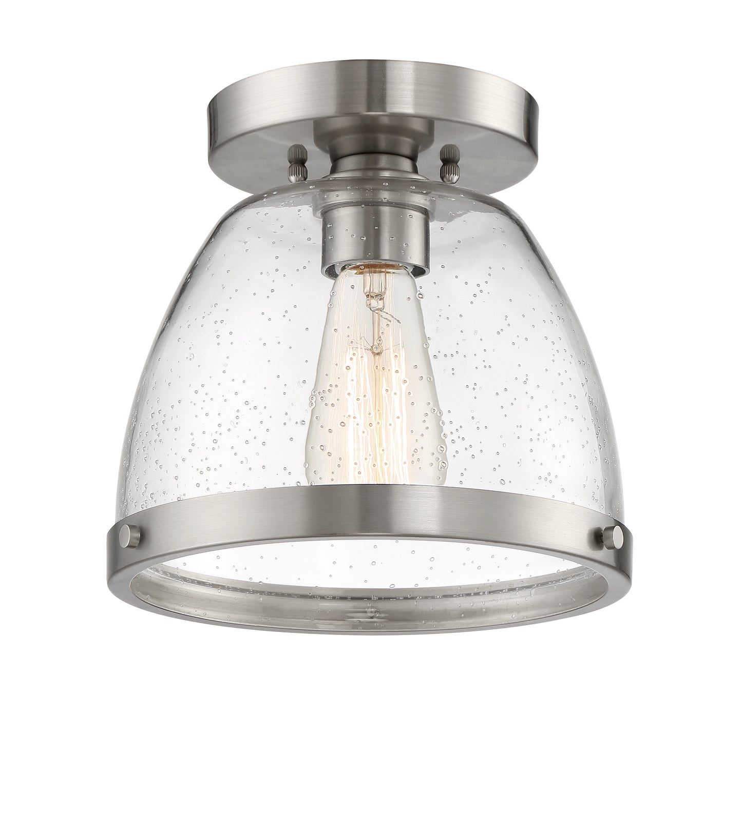 X1408-BNK - Lodie 1 Light 7.5" Wide Flush Mount - Brushed Nickel