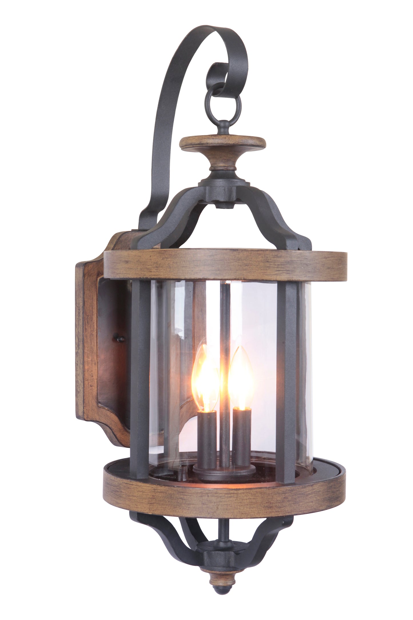 Z7924-TBWB - Ashwood 2 Light 26" High Outdoor Wall Lantern - Textured Black / Whiskey Barrel