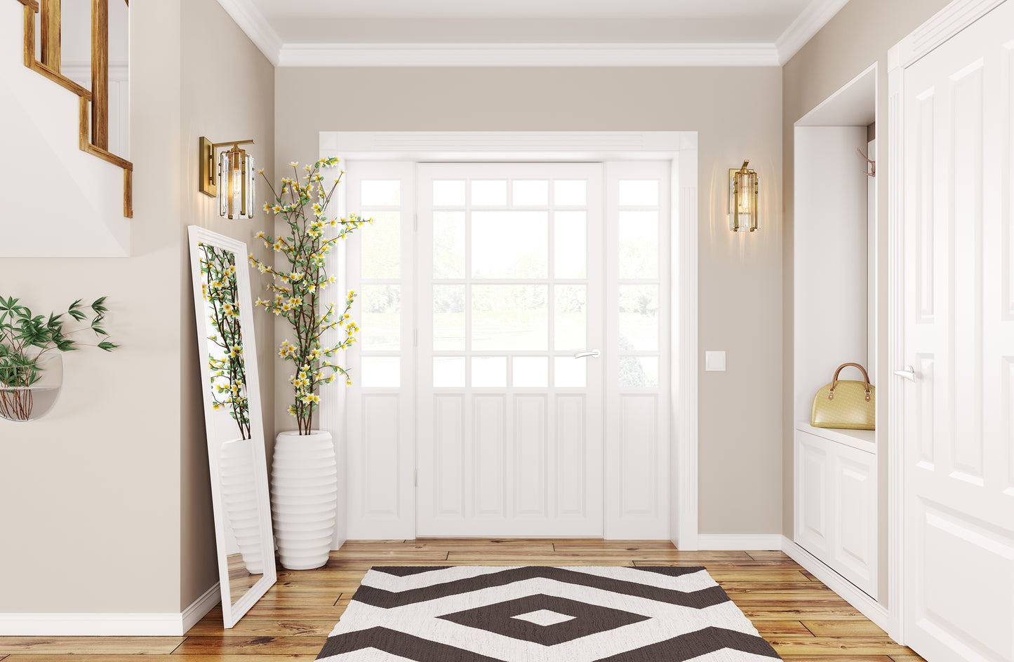 3036-1S-RB - Alverton 1 Light Wall 12" Sconce - Rubbed Brass