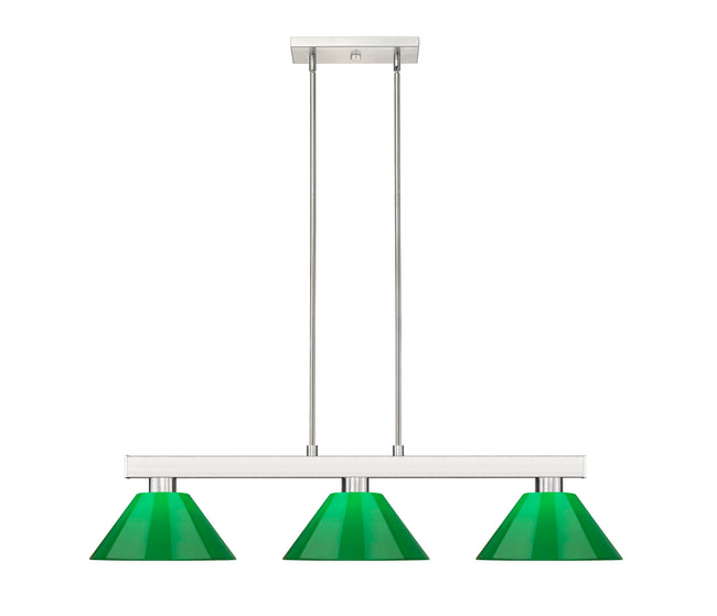 152BN-PGR - Cobalt 3 Light 46" Billiard - Brushed Nickel
