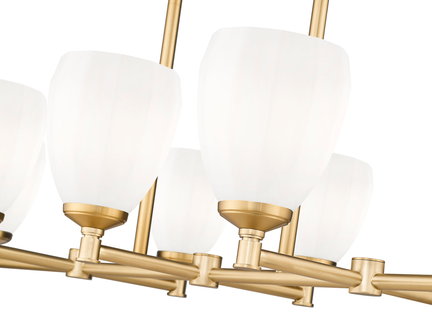 7004-8L-MGLD - Oren 8 Light Linear 42" Chandelier - Modern Gold