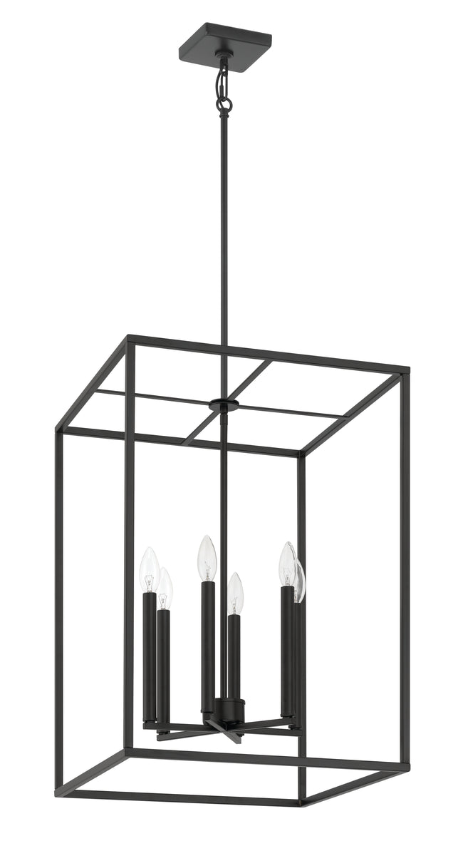 60636-FB - Signature Foyer 6 Light 18" Wide Foyer Light - Flat Black