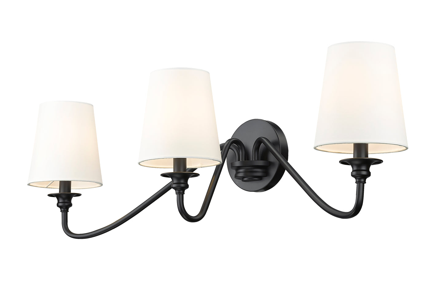 7509-3S-MB - Gianna 3 Light Wall 10" Sconce - Matte Black