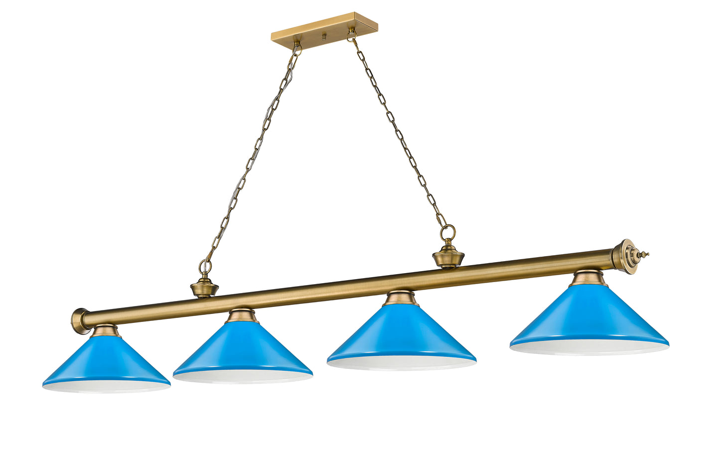 2306-4RB-MEB - Cordon 4 Light 82" Billiard - Rubbed Brass