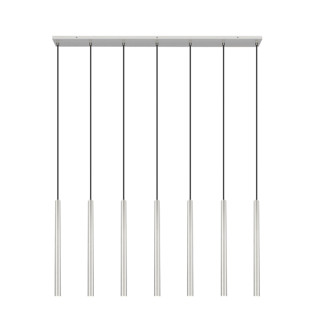 919MP24-7L-BN-LED - Forest 7 Light Linear 54" Chandelier - Brushed Nickel