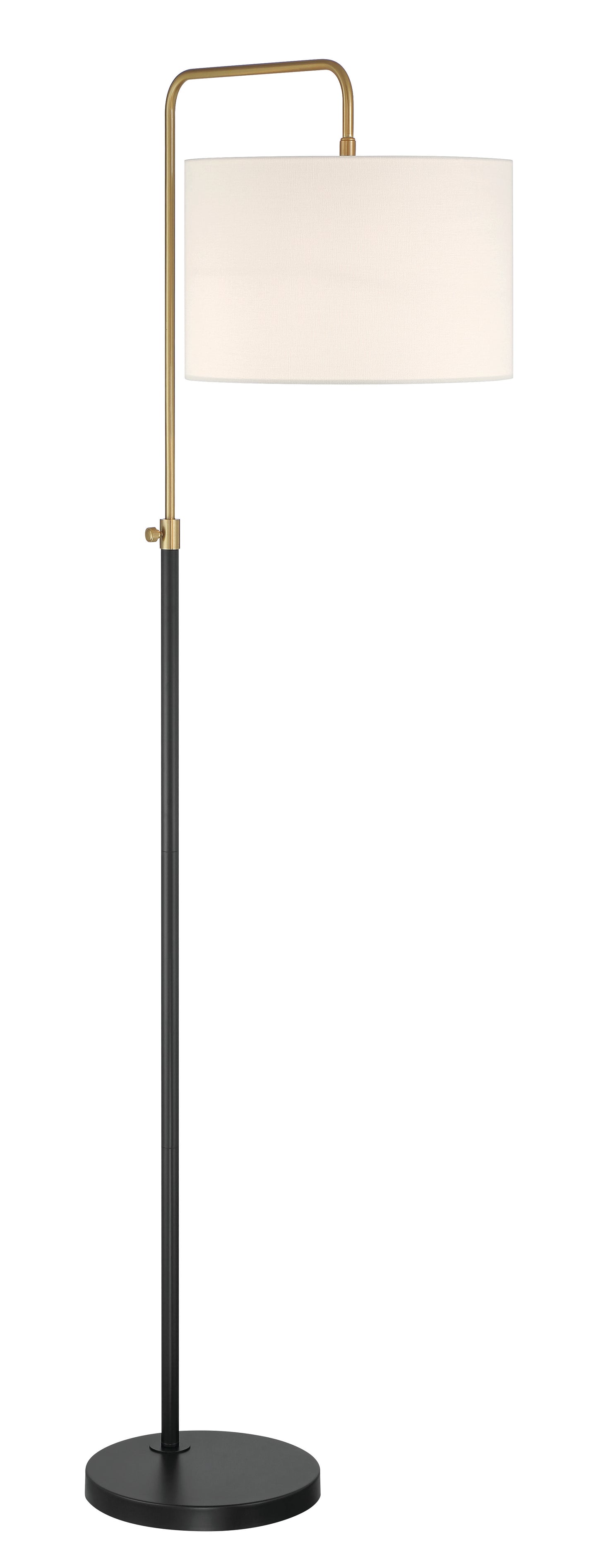 87008FBSB-F - Ingraham 1 Light 66" High Floor Lamp - Flat Black / Satin Brass