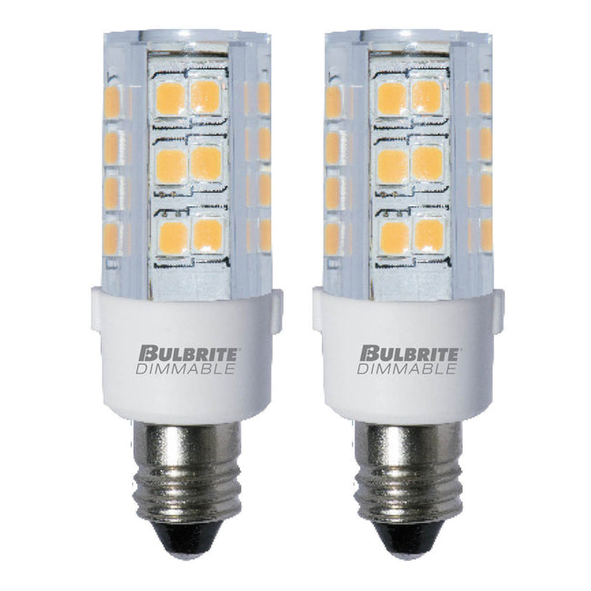 770592 - Dimmable Clear T6 LED Mini Candelabra Light Bulb - 4.5 Watt - 2700K - 2 Pack