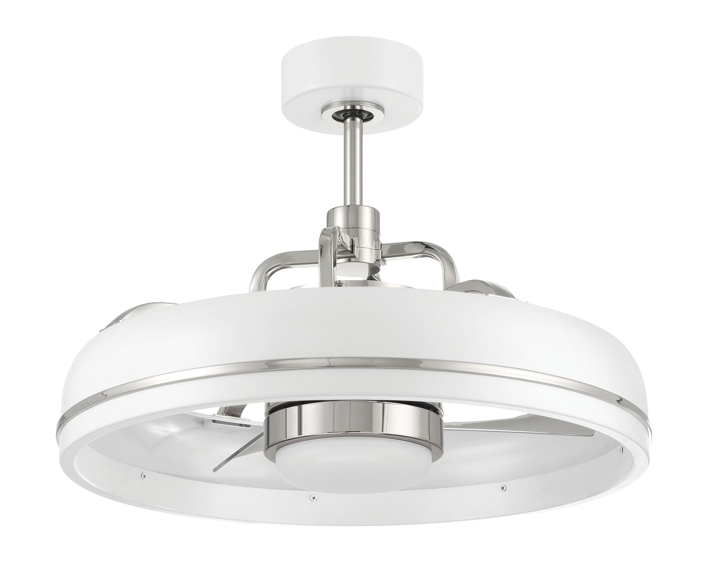 TYL24WPLN3 - Taylor 20" 3 Blade Indoor Outdoor Ceiling Fan with Light Kit - White / Polished Nickel
