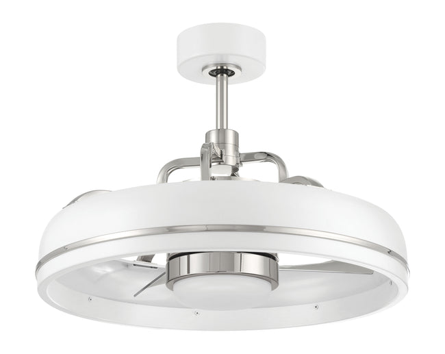 TYL24WPLN3 - Taylor 20" 3 Blade Indoor Outdoor Ceiling Fan with Light Kit - White / Polished Nickel