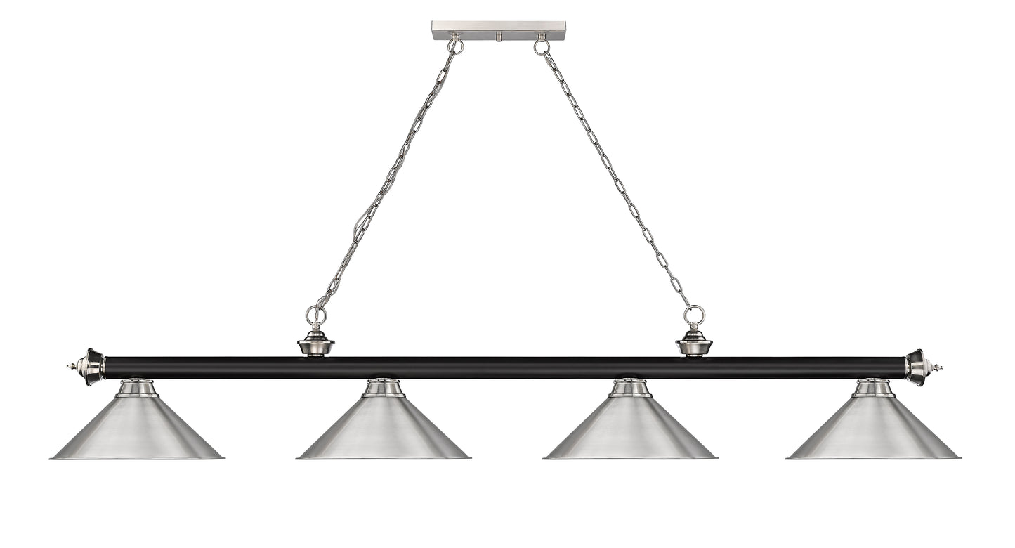 2306-4MB-BN-BN15 - Cordon 4 Light 81" Billiard - Matte Black / Brushed Nickel