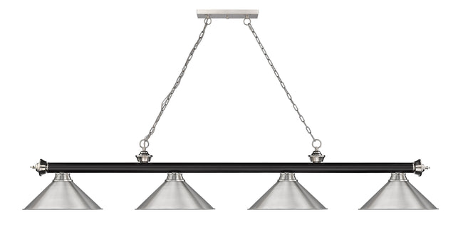 2306-4MB-BN-BN15 - Cordon 4 Light 81" Billiard - Matte Black / Brushed Nickel