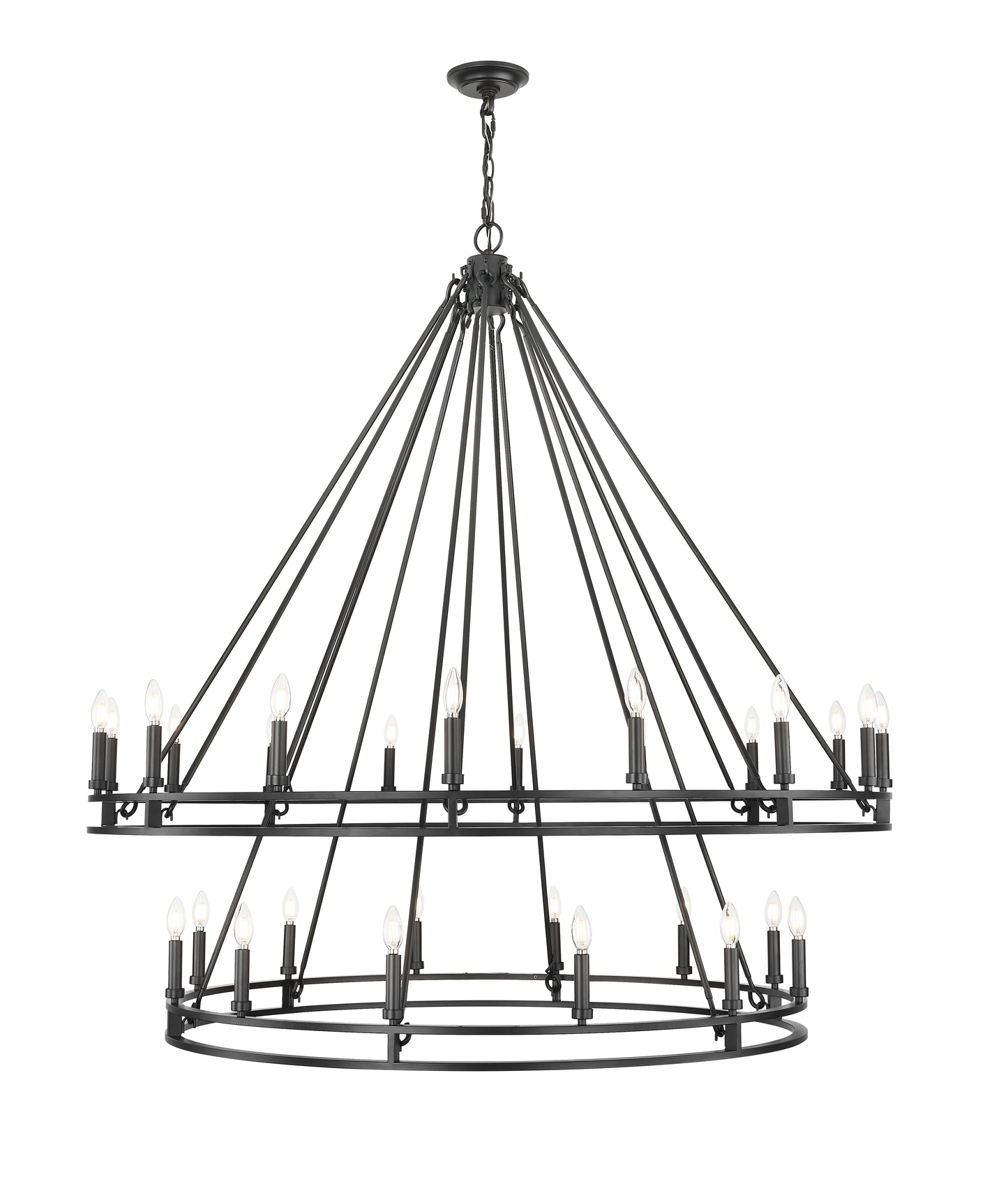 4005-28MB - Dennison 28 Light 60" Chandelier - Matte Black