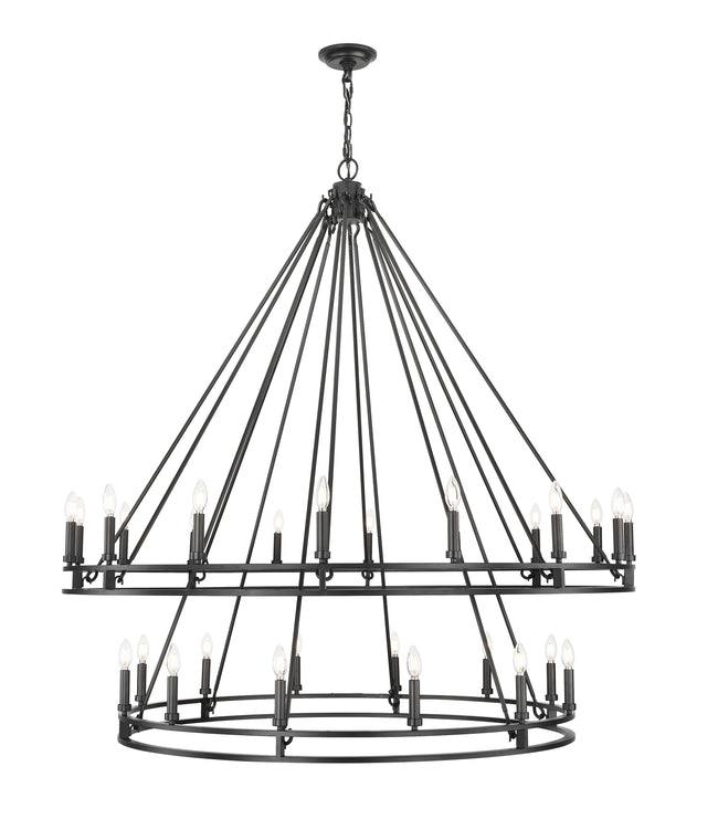 4005-28MB - Dennison 28 Light 60" Chandelier - Matte Black