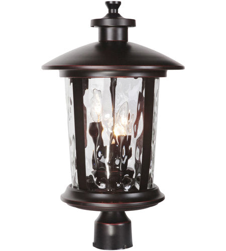 Z7125-OBG - Summerhays 3 Light 17" High Post Mount - Oiled Bronze Gilded