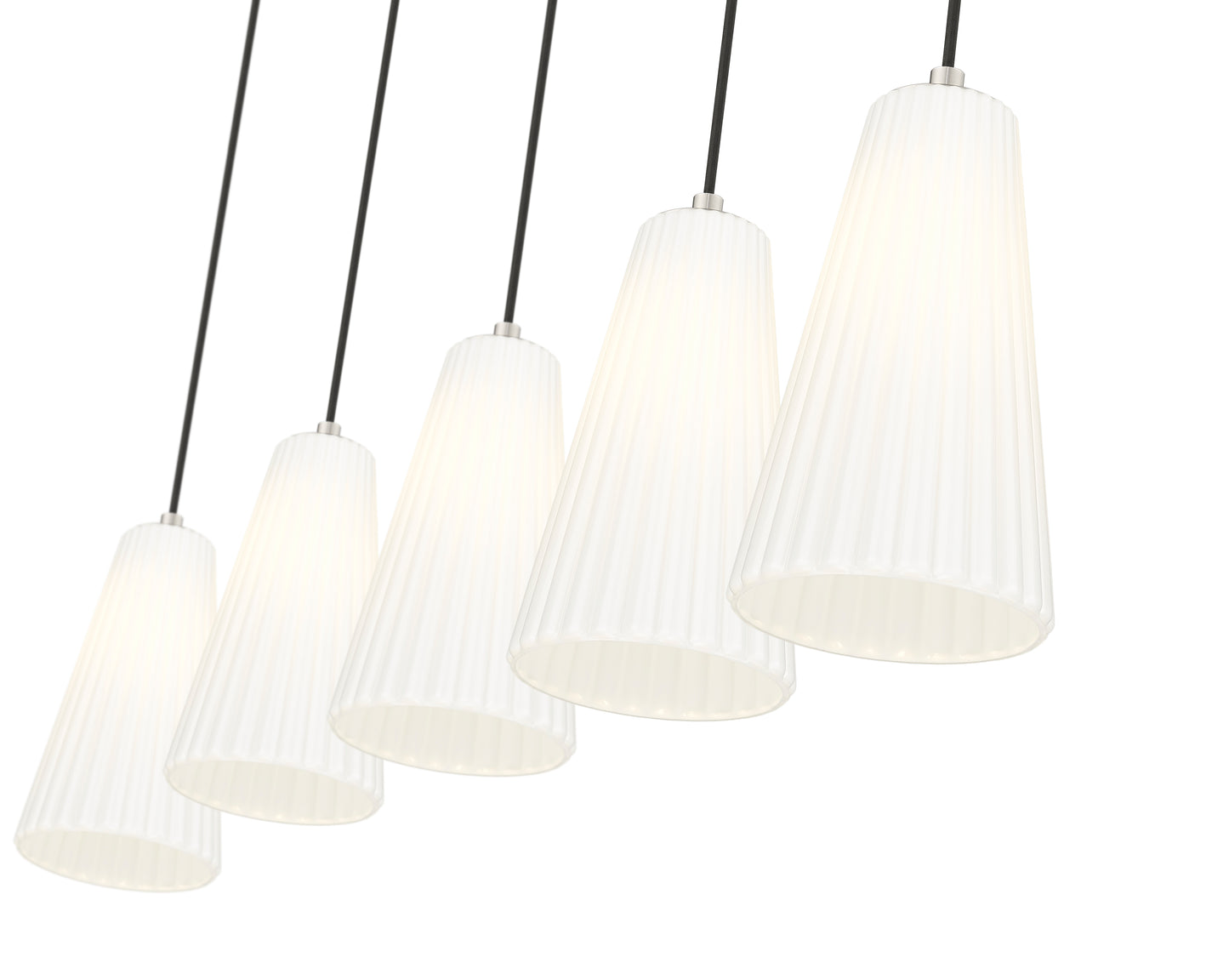 3043P6-5L-BN - Farrell 5 Light Linear 42" Chandelier - Brushed Nickel
