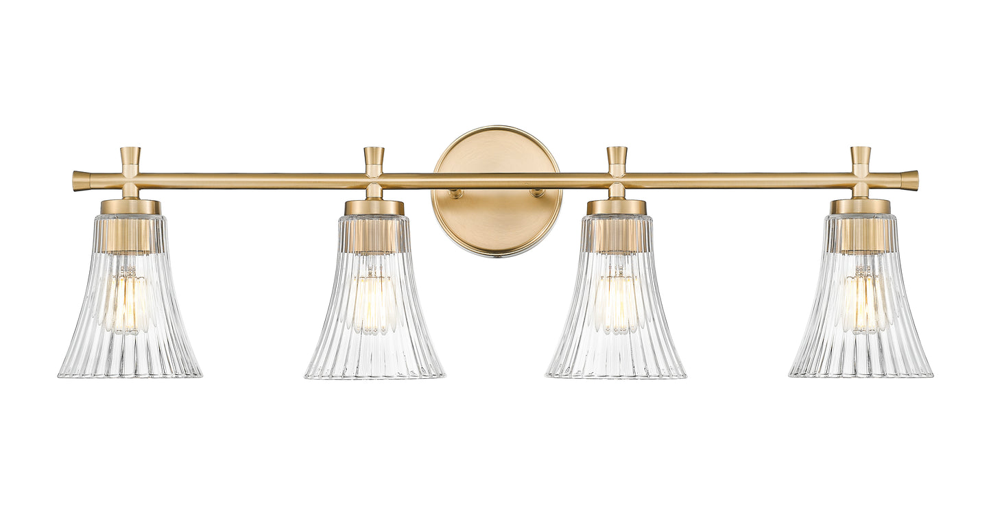 7519-4V-MGLD - Belle 4 Light 32" Vanity - Modern Gold