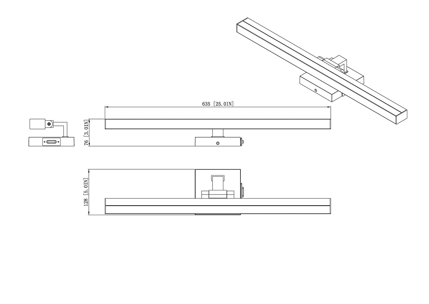 1009-25W-CH-LED - Liam 1 Light 25" Vanity - Chrome