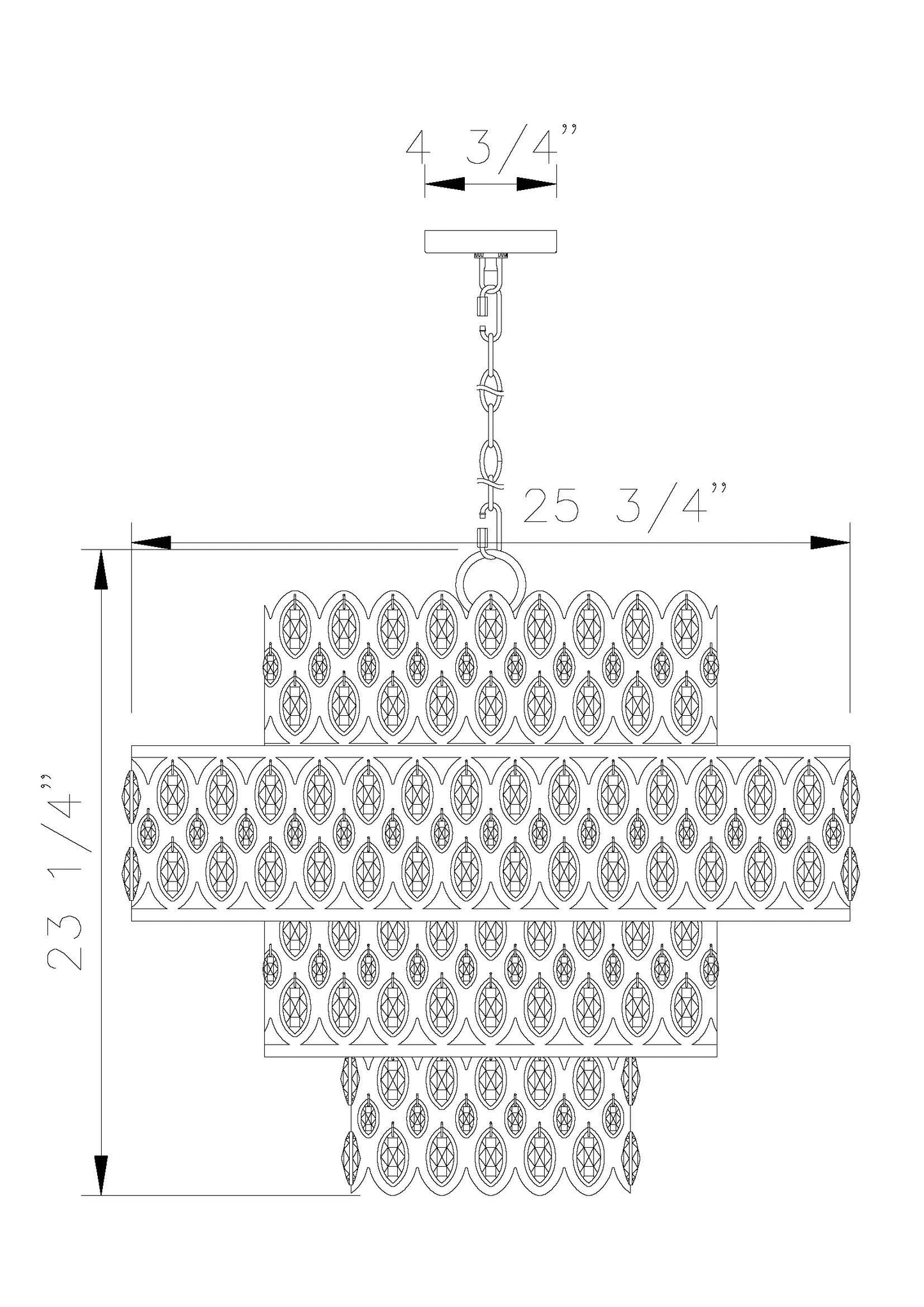 822P26-HB - Dealey 13 Light 26" Chandelier - Heirloom Brass