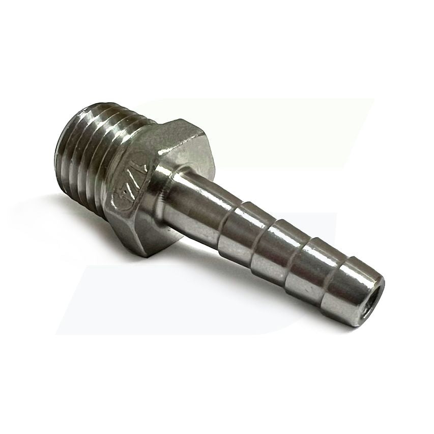 N400-025-025SS - 316 Stainless Hose Barb x Male NPT - 1/4" Hose x 1/4" Male NPT