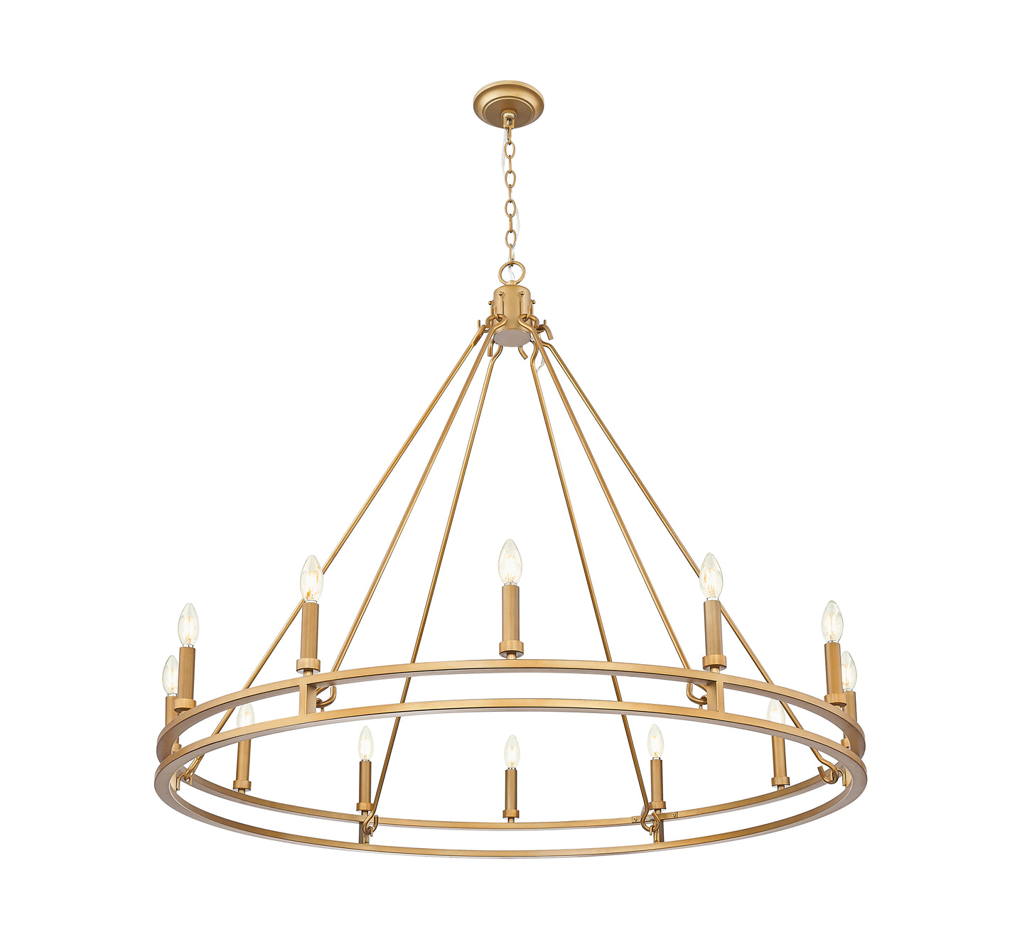 4005-12SBR - Dennison 12 Light 48" Chandelier - Signature Brass