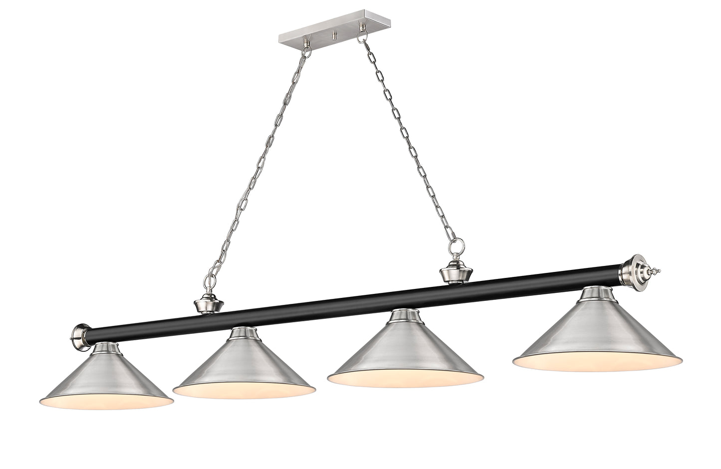 2306-4MB-BN-BN15 - Cordon 4 Light 81" Billiard - Matte Black / Brushed Nickel