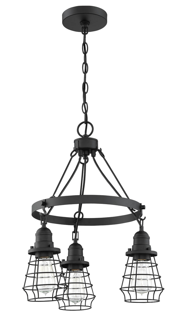 50623-FB - Thatcher 3 Light 18" Wide Chandelier - Flat Black