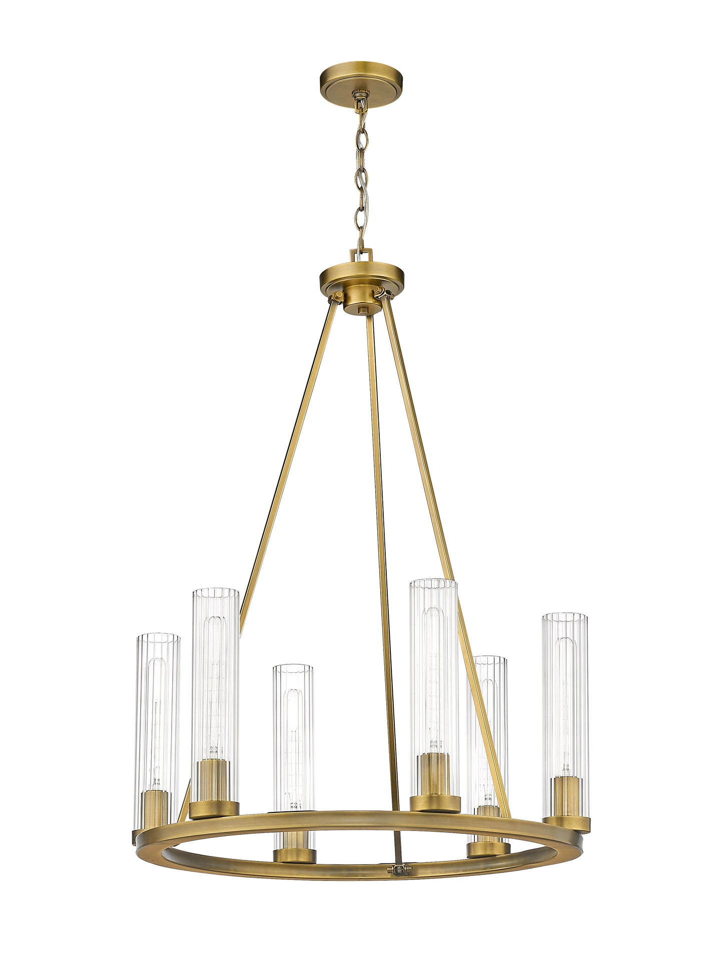 3031-6RB - Beau 6 Light 26" Chandelier - Rubbed Brass