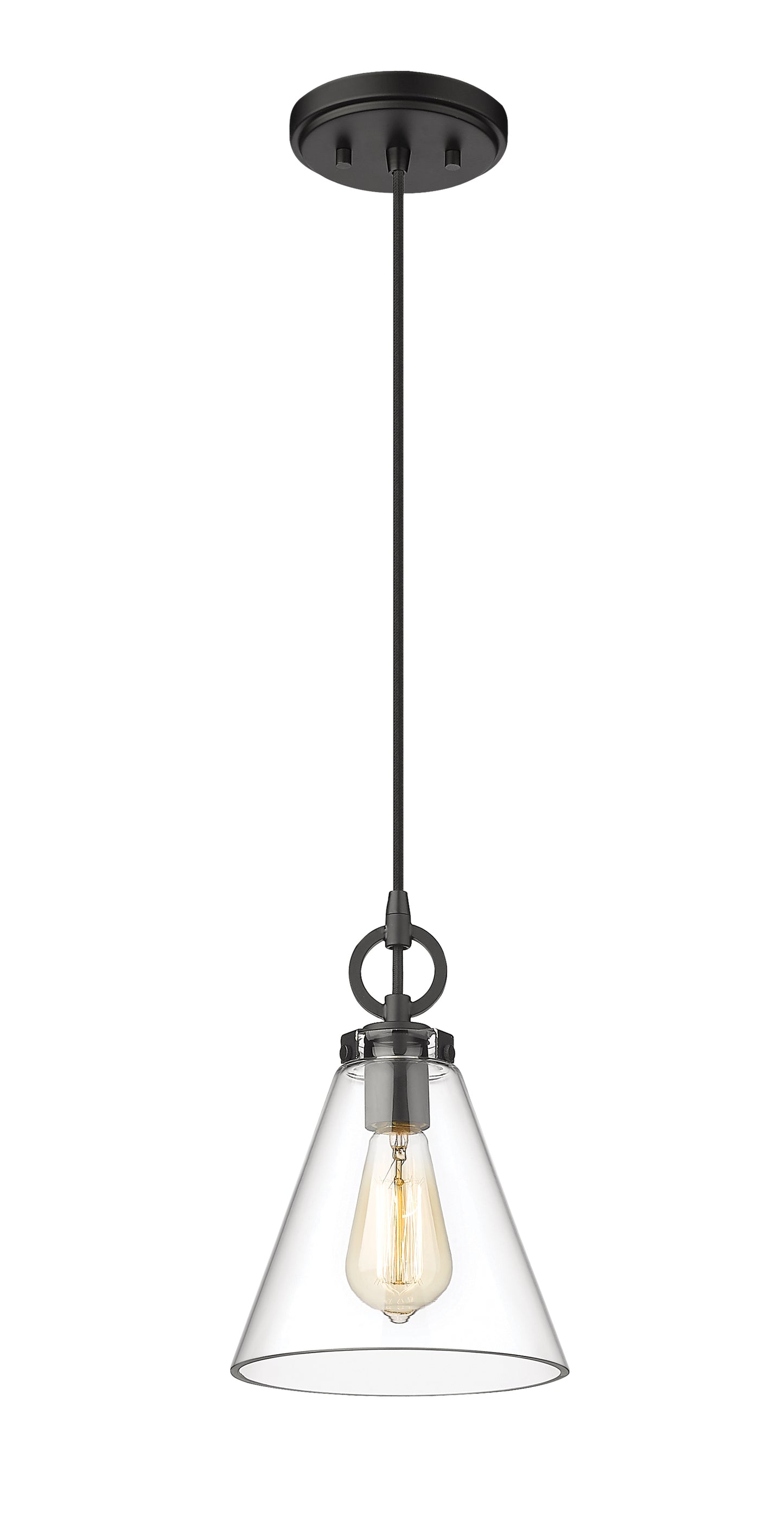 3034P8-MB - Harper 1 Light 8" Pendant - Matte Black