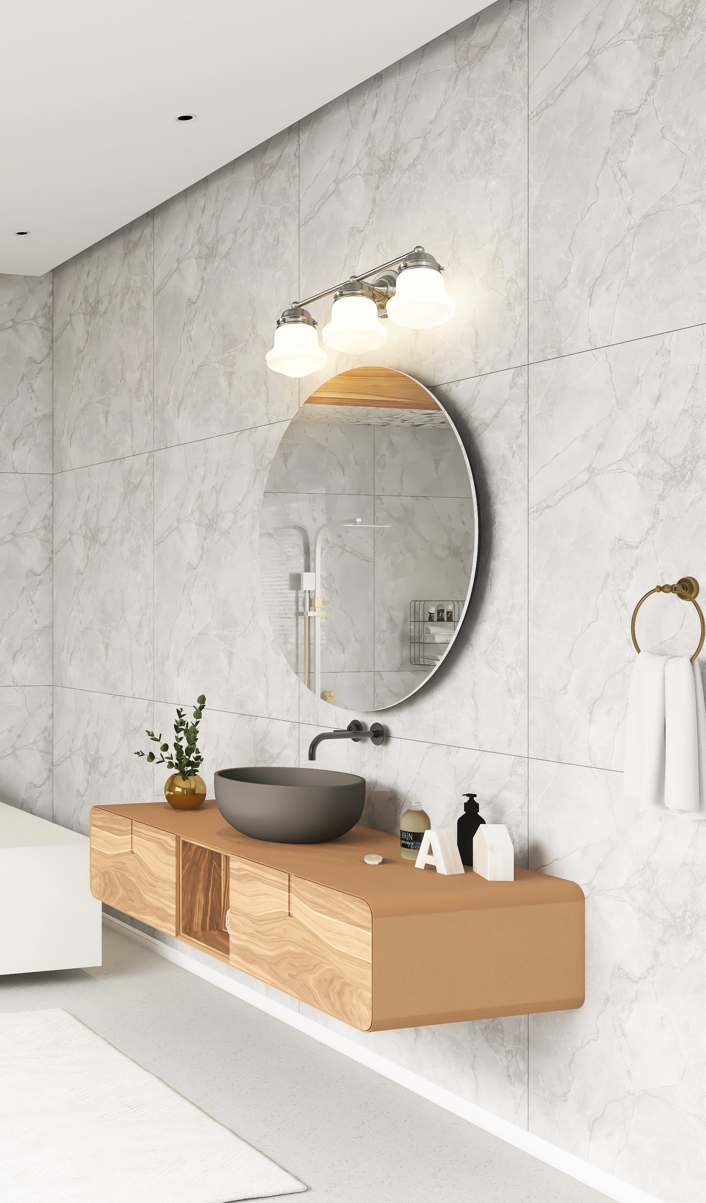 735-3V-BN - Vaughn 3 Light 22" Vanity - Brushed Nickel