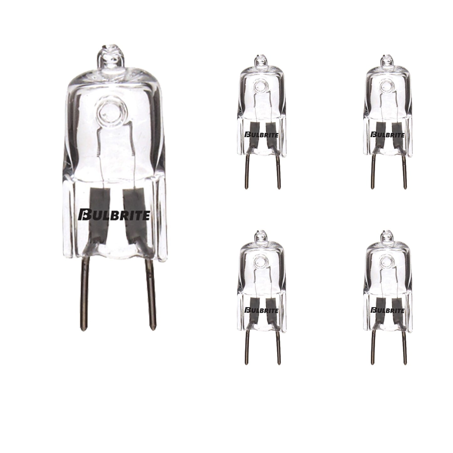 655050 - Dimmable Clear T4 Halogen GY8 Base Light Bulb - 50 Watt - 2900K - 5 Pack