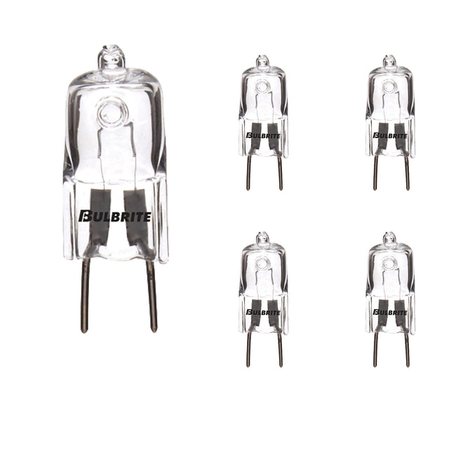 655050 - Dimmable Clear T4 Halogen GY8 Base Light Bulb - 50 Watt - 2900K - 5 Pack