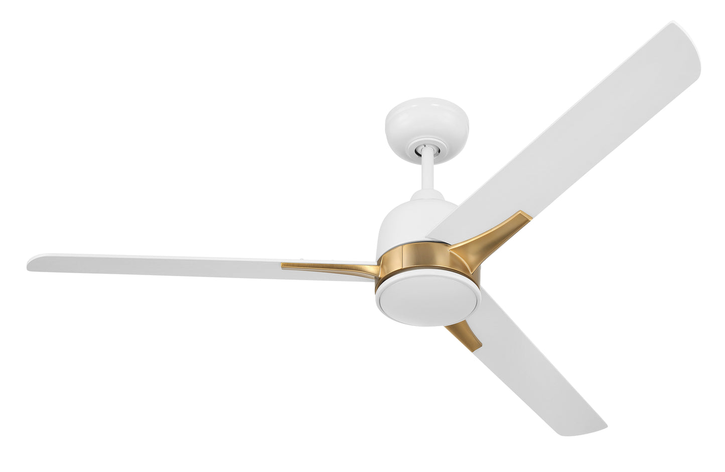 FUL52WSB3 - Fuller 52" 3 Blade Ceiling Fan with Light Kit - White / Satin Brass